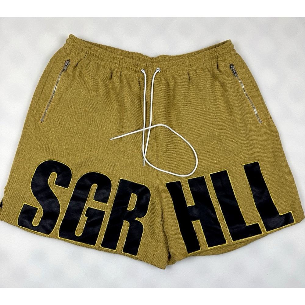 Sugarhill Brighton Mens Shorts Size XL MustardYellow SGR HLL Athletic Drawstring